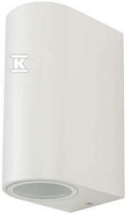 Sieninis šviestuvas Sieninis lauko šviestuvas V-TAC, IP44, GU10, baltas, apvalus, šviečia dviem kryptim.