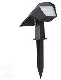 Sieninis šviestuvas V-tac 1,3W LED įsmeigiamas/sieninis lauko šviestuvas, juodas, 3000/4000/6400K, su saulės baterija