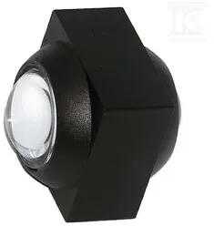 V-tac 2W LED sieninis šviestuvas, juodas, 3000K, IP54