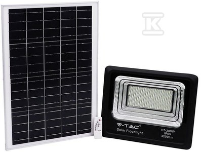V-tac 50W LED prožektorius su saulės baterija, juodas, 4000K