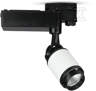 V-tac 25W LED šviestuvas į 3 fazių bėgelius, juodu / baltu korpusu, 6400K