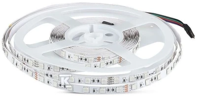 V-tac 10W/m LED juosta, RGB, 60LED/m, 24V, 5 metrų ritė