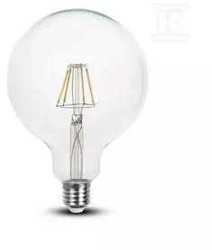 V-tac 10W LED filamentinė lemputė, G125, E27, 6500K