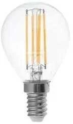 V-tac LED lemputė su gijomis, 74 BBD, 4 W, rutulinė, P45, E14, 3 paspaudimai, reguliuojama šviesos srauto temperatūra, VT-2604, 3000 K, 400 lm