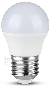 4.5W LED lemputė V-TAC, G45, E27, termoplastikas, A++, 4000K (natūraliai balta), SAMSUNG LED chip