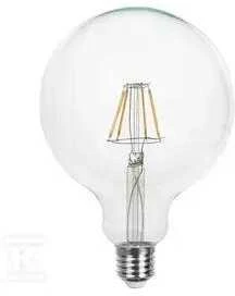 V-tac 12W LED filamentinė lemputė, E27, G125, skaidri, 4000K