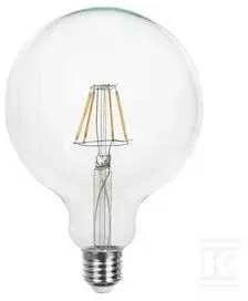 V-tac 12W LED filamentinė lemputė, G125, E27, skaidriu stiklu, 3000K