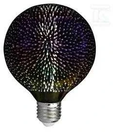 V-tac 4W LED 3D lemputė, G125, E27, 3000K