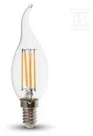 V-tac 4W LED filamentinė lemputė, E14, žvakės formos, 3000K