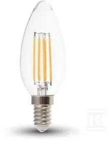 V-tac 4W LED filamentinė lemputė, E14, žvakės formos, 4000K