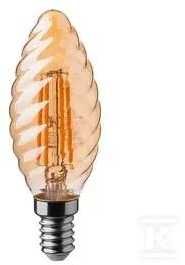 V-tac 4W LED filamentinė lemputė, E14, žvakės formos, gintaro sp., 2200K