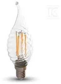 V-tac 4W LED filamentinė lemputė, E14, žvakės formos, 3000K