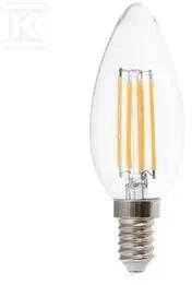 V-tac 6W LED filamentinė lemputė, E14, žvakės formos, skaidri, 3000K