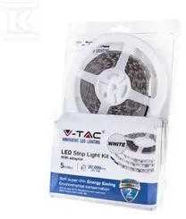 V-tac 7W/m LED juosta, 60LED/m, IP65, RGB, 5m ritė. Komplektuojama su 60W maitinimo šaltiniu ir LED valdikliu.