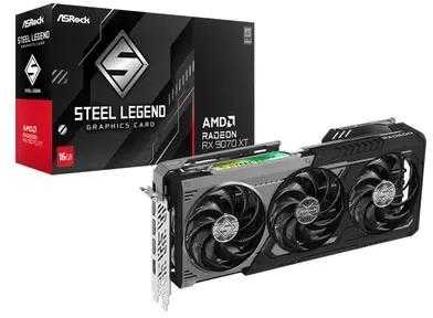 Vaizdo plokštė ASRock Radeon RX 9070 XT Steel Legend Dark 16GB