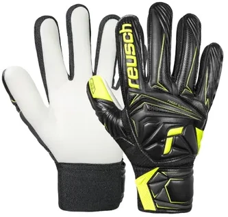 Vartininko pirštinės Reusch Attrakt Starter Solid Finger Support Junior juoda-balta 5672511 7752 (7,5)