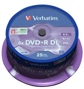 Verbatim DVD+R Double Layer 8x Matt Sidabrinis 25pk Spindle 8,5 GB DVD+R DL 25 vnt