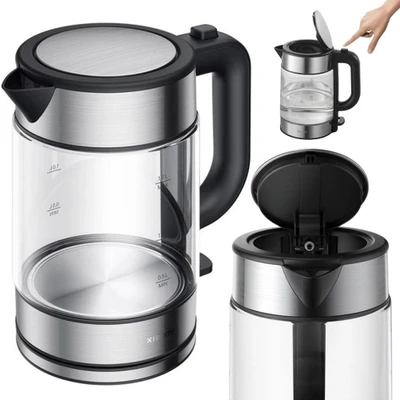 Xiaomi | Elektrinis stiklas Virdulys EU | Elektrinis | 2200 W | 1,7 l | Stiklas | 360° sukamasis pagrindas | Juodas/Nerūdijantis plienas