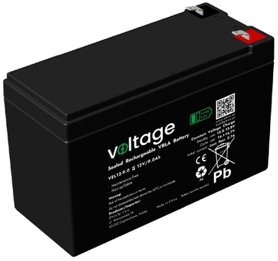 VOLTAGE AGM akumuliatorius 667 vnt., ilgaamžis, 12 V, 9 Ah, VEL12-9.0 (tarnavimo laikas 15 metų)