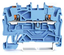 Gnybtas Wago 2202-1204, 2 jungčių 2,5 mm², 24A, mėlynas