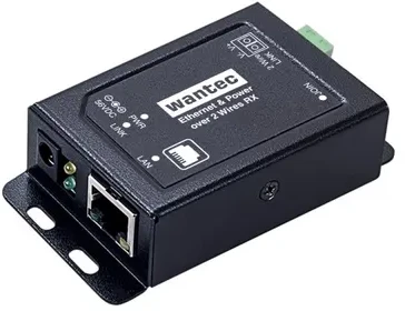 „Wantec“ tinklo terminalas „wantec 2wIP“ adapteris Ethernet PoE su 2 laidų jungtimi ir adapteriu