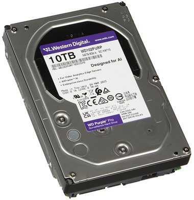 Western Digital HDD-WD102PURP 10TB 24/7 VAKARŲ SKAITMENINIS ĮRAŠYMO DISKAS