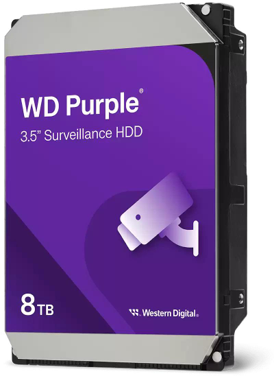 Kietasis diskas Western Digital HDD Video Surveillance WD Violetinė 8TB CMR, 3.5'', 256MB, 5640 RPM, SATA, TBW: 180