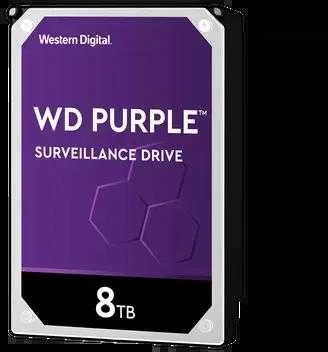 Kietasis diskas Western Digital HDD Video Surveillance WD Violetinė 8TB CMR, 3.5'', 256MB, 5640 RPM, SATA, TBW: 180