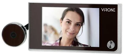 Orno Elektroninis Elektroninis durų žiūronėlis LCD 3,5 colio, plataus kampo objektyvas, maitinamas baterijomis, sidabrinis