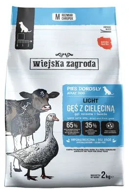 WIEJSKA ZAGRODA „Light Goose“ su veršiena sausas šunų ėdalas, 2kg