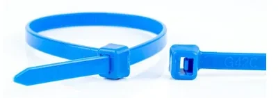 Carruzzo WKK 110226671 kabelių tvirtinimo dirželis Atjungiamas kabelių tvirtinimo dirželis Plastikas, Poliamidas Mėlyna 100 vnt