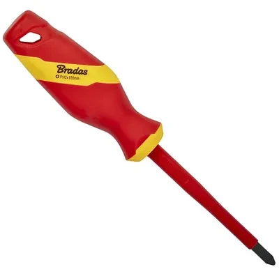 Bradas Izoliuotas kryžminis atsuktuvas PH2 100 mm 1 kV „DIY-PH122100-V“