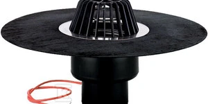 Hl Hutterer Lechner Įlaja vertyikali DN110 su bituminiu flanšu ir integruotu el. šildymo kabeliu (10-30W, 220V)