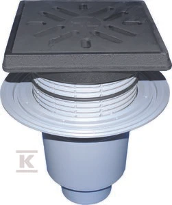 Lauko trapas su ketaus grotelėmis DN110.240x240mm.vertikalus(HL616.1/1)