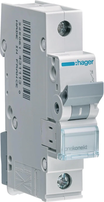 Automatinis jungiklis 6kA, B, 10A, 1P, B10 Hager MBN110E