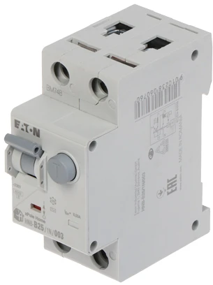 LIKUTINĖS SROVĖS GRANDINĖS PERTRAUKIKLIS HNB-B25/1N/003 VIENFAZIS, AC TIPAS 30 mA 25 A EATON