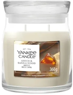 Yankee Candle Aromatinė žvakė Signature glass medium Amber - Sandalwood 368 g