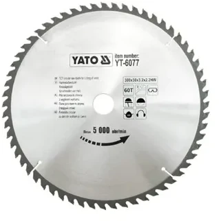 Pjovimo diskas medienai Yato YT-6077; 300x30 mm; Z60