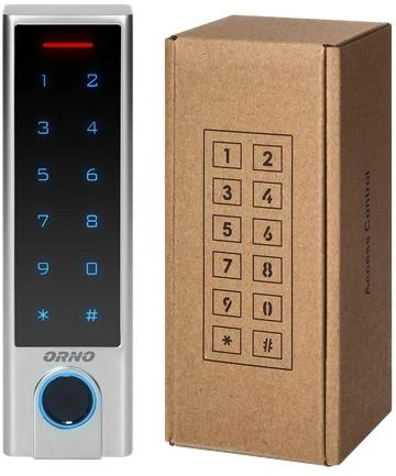 Orno Zamek Jutiklinio kodo spyna su arti kortelės ir pultelio skaitytuvu, pirštų atspaudų skaitytuvu ir „Bluetooth“, SUPER NARROW IP68, su 3A rele, su TUYA programine įranga