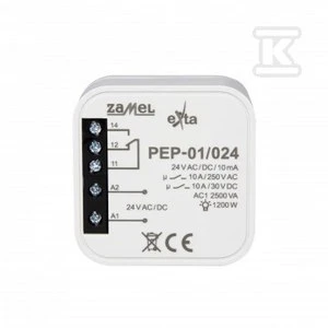 Zamel Prijungiama elektromagnetinė relė 24VAC/DC 10A PEP-01/024 EXT10000257