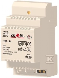 Zamel Supla Transformatorius 230/24 V AC 15 VA tipas TRM-24
