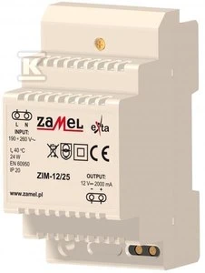Zamel Pulso maitinimo šaltinis 12V DC 2A ZIM-12 / 25