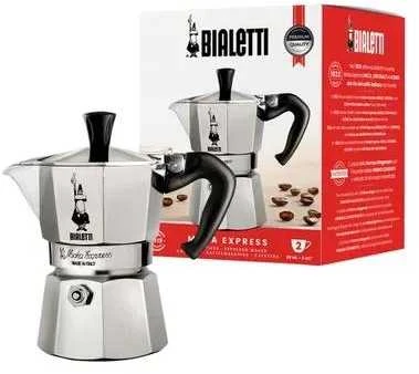 Bialetti Moka Express Moka kavinukas Aliuminio, Juodas