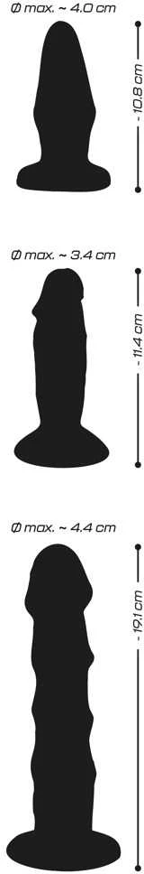 Crystal 3vnt dildo rinkinys