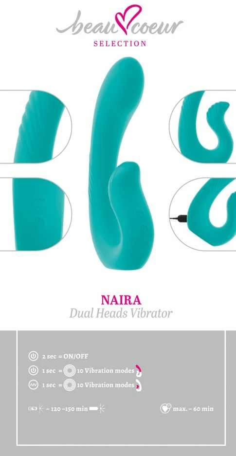 Dvigubas vibratorius „Beautiful Heart Naira“