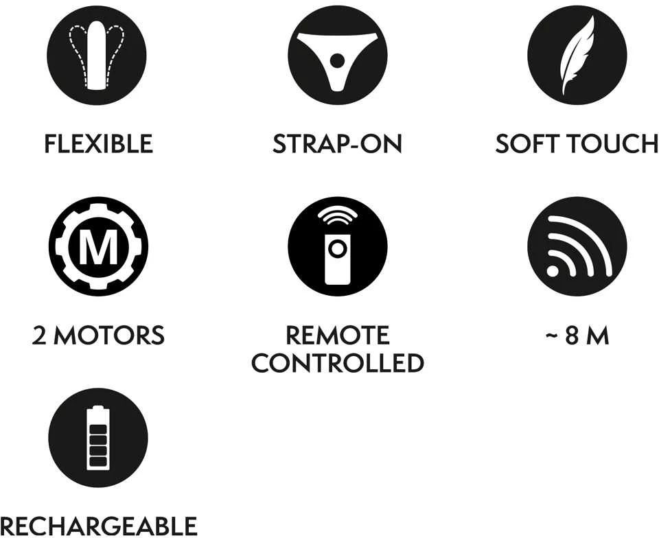Blue Mėlyna Your Strap-On RC vibratorius Mėlyna