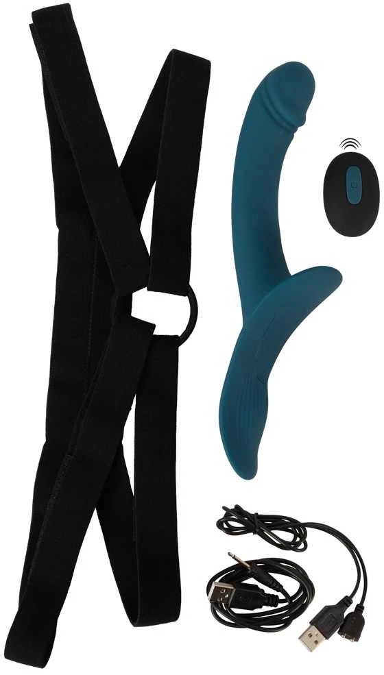 Blue Mėlyna Your Strap-On RC vibratorius Mėlyna