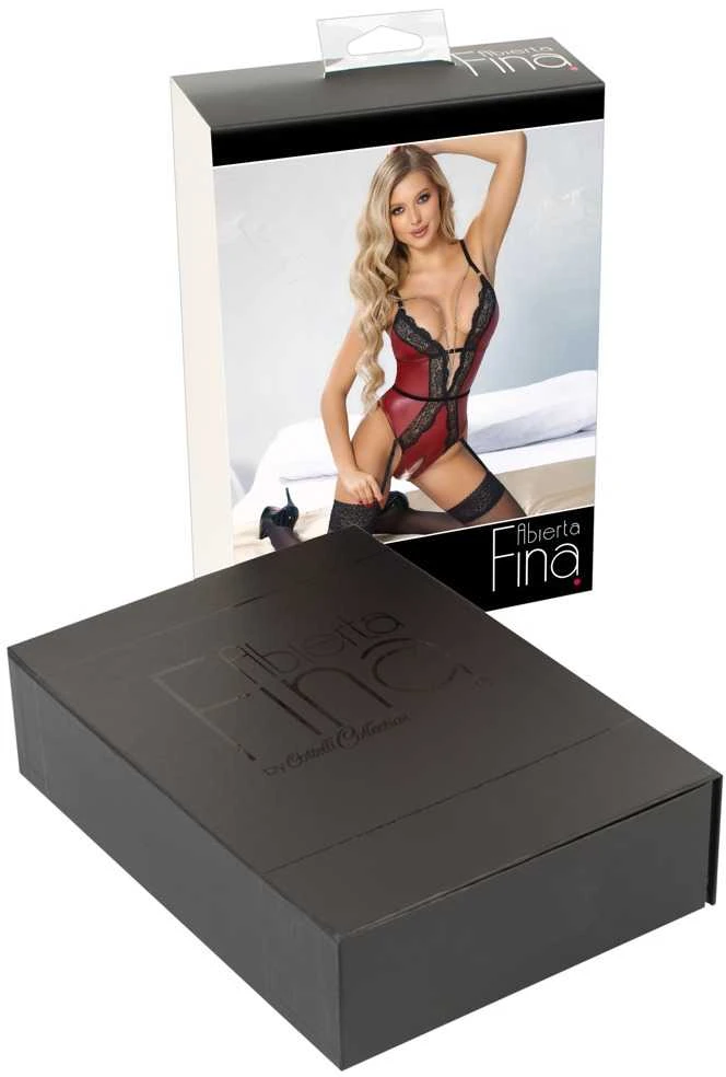 Abierta Fina Body red/juodas XL