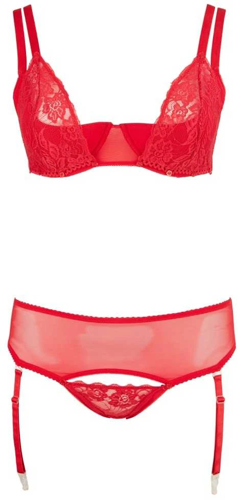 Cottelli Curves Liemenėlės rinkinys raudonas 95E/2XL