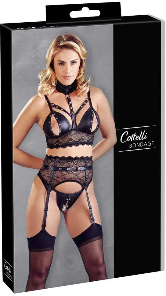 Cottelli Bondage Bra Suspender Set XL